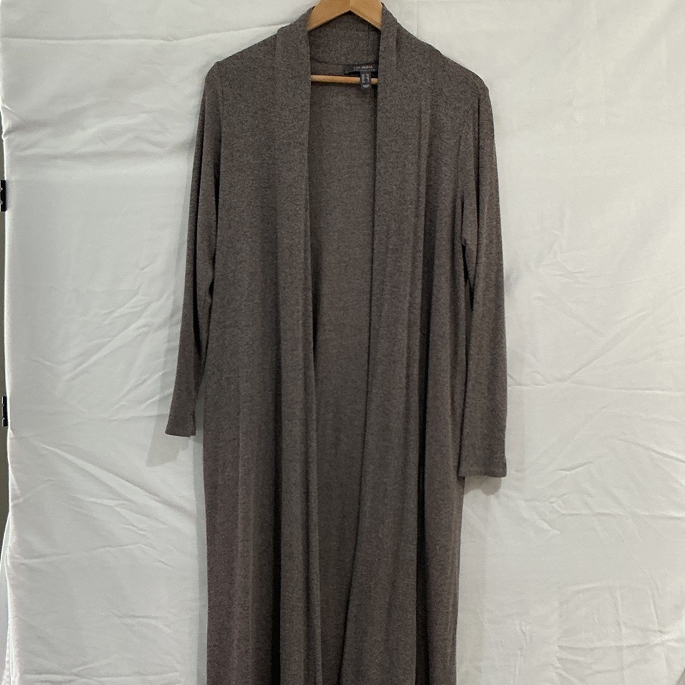 Lisa Rinna Collection Taupe Long Cardigan